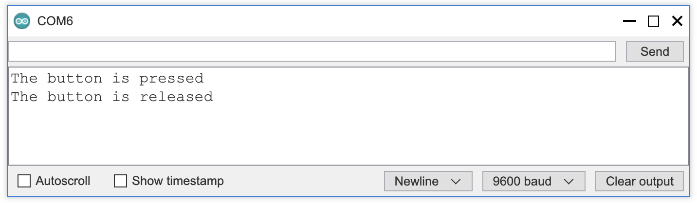 Счетчик нажатий в мониторе порта