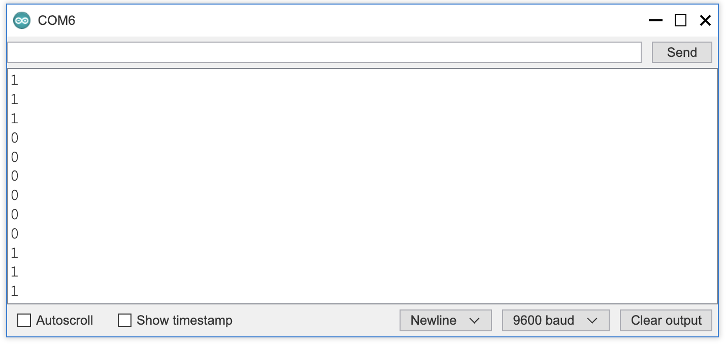 Результат в мониторе порта