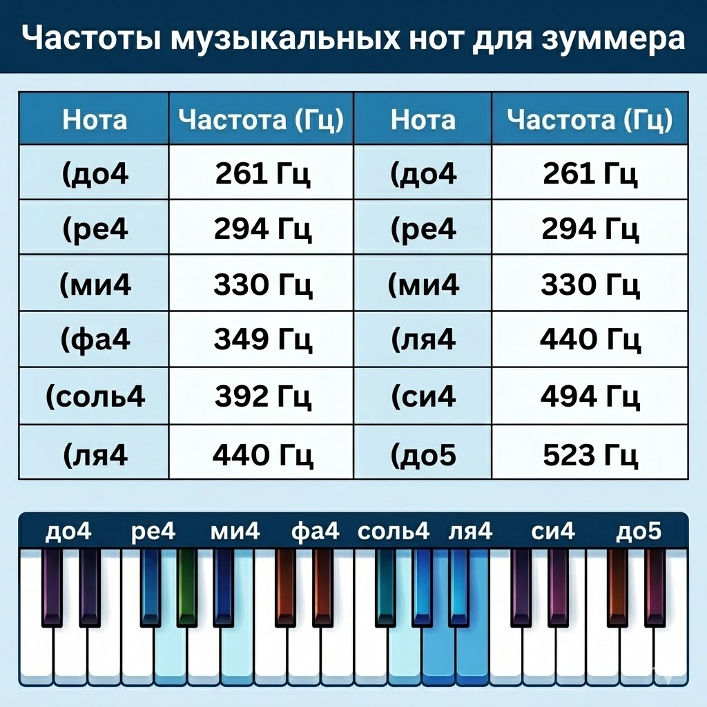 Частоты музыкальных нот