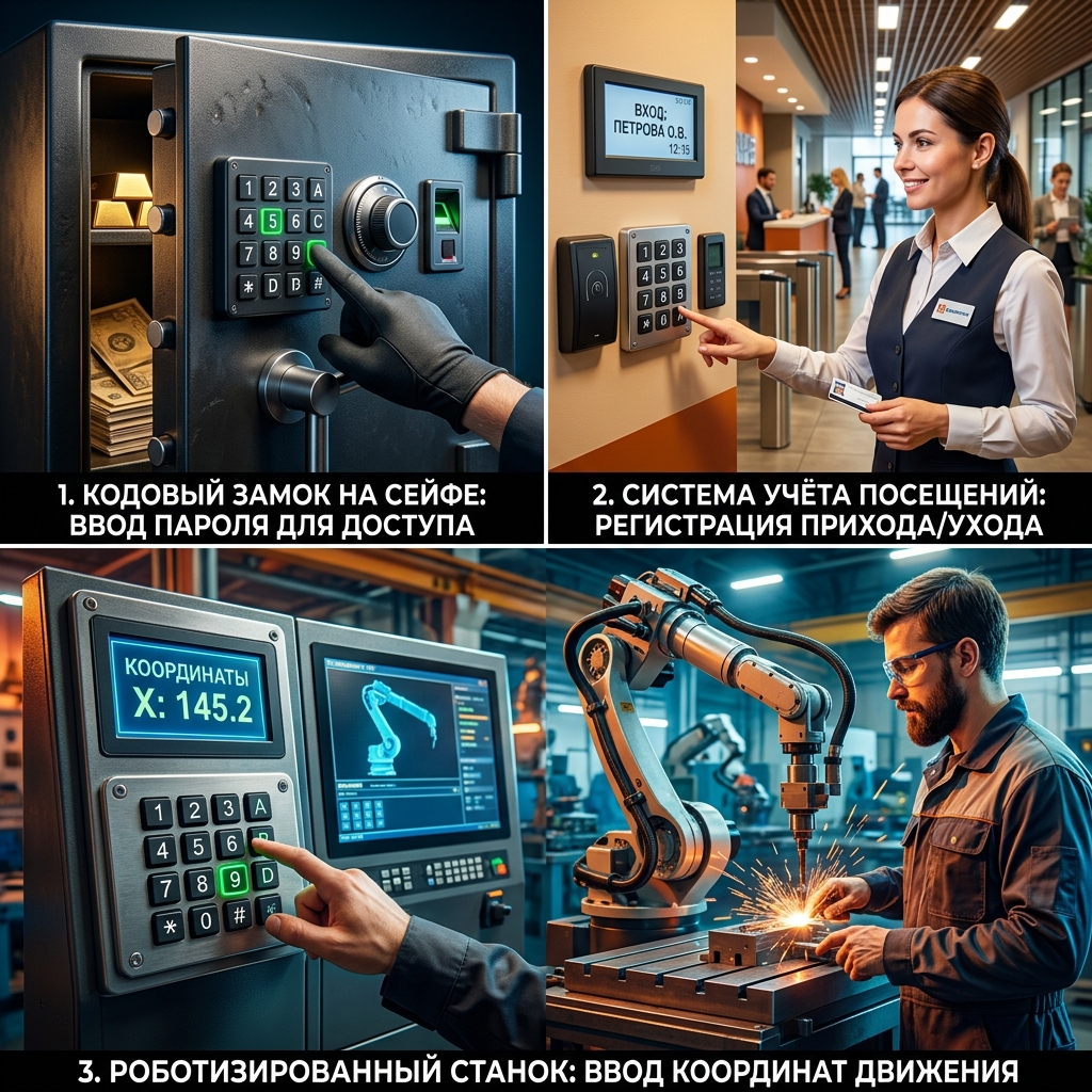 Применения матричной клавиатуры: кодовые замки, калькуляторы, роботы