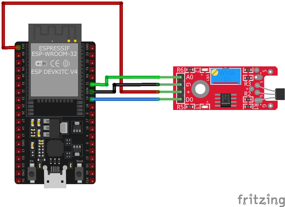 KY-024 Wiring with ESP32