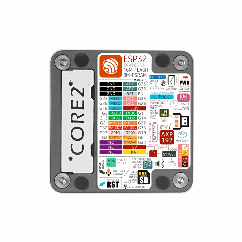 Схема распиновки M5Stack-Core2