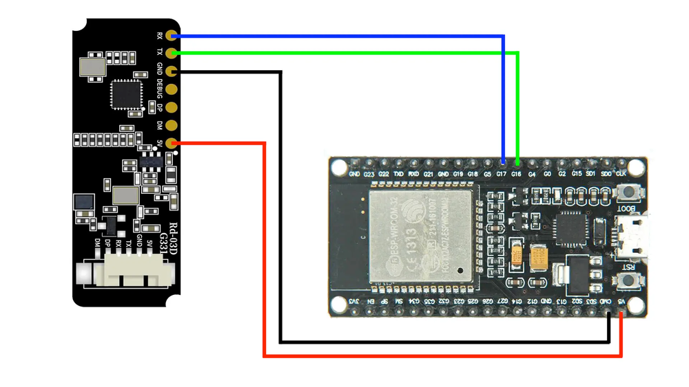 Схема подключения RD-03D к ESP32