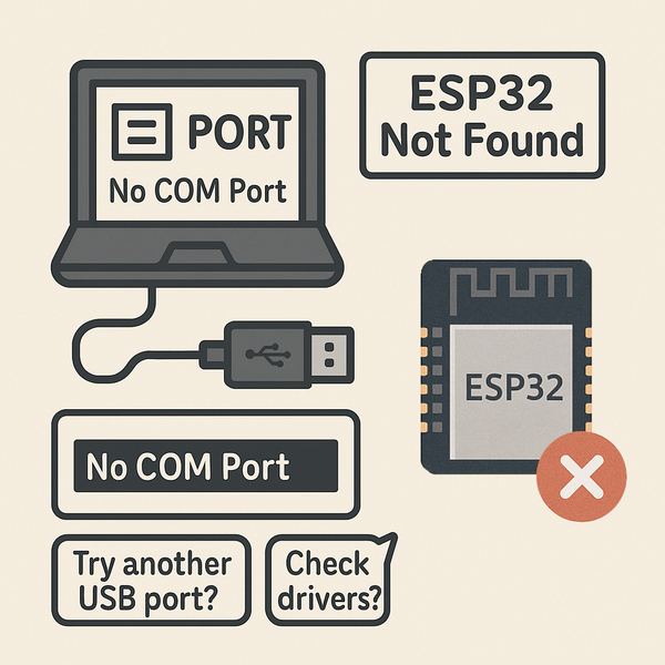 Изображение: порт ESP32 не обнаружен