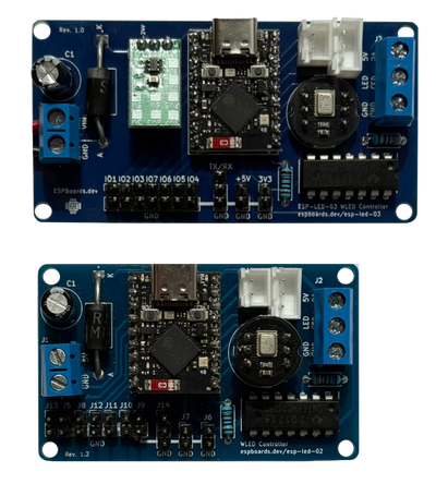 Сравнение размеров ESP-LED-02 и ESP-LED-03