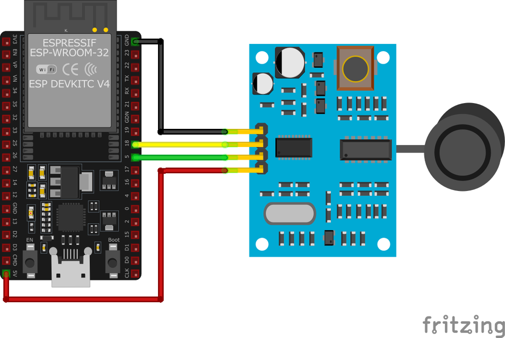 Схема подключения JSN-SR04T к ESP32