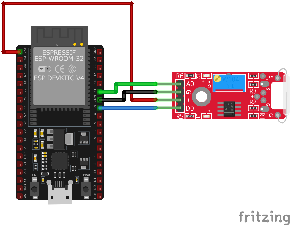 KY-025 Wiring with ESP32