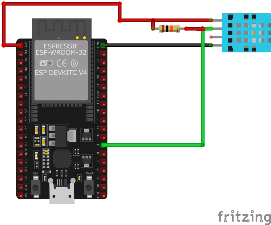 SHT45 Temperature and Humidity Sensor wiring with ESP32