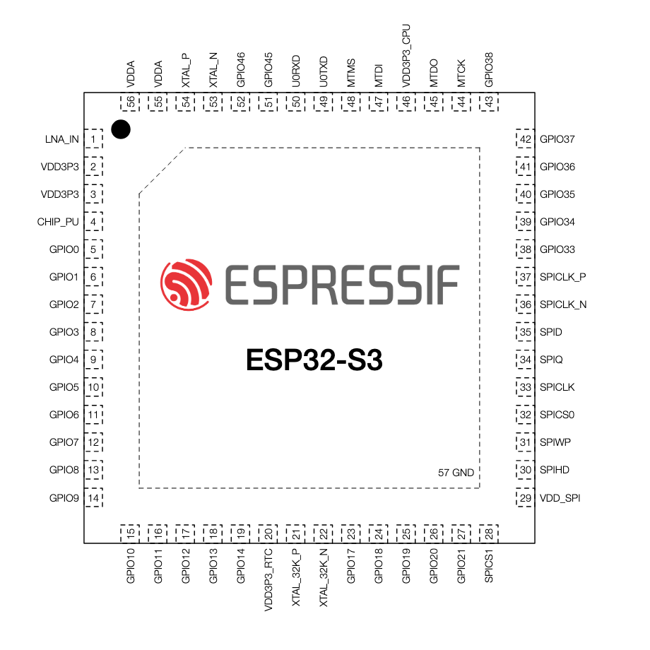 Схема распиновки Waveshare ESP32 S3 Mini