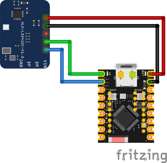 Схема подключения LD2461 к ESP32