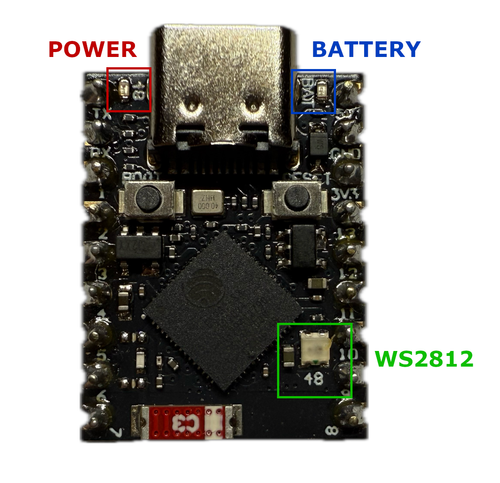 Светодиоды на плате ESP32-S3 Super Mini