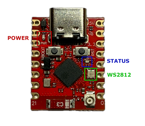 ESP32 C3 Super Mini Plus встроенные светодиоды