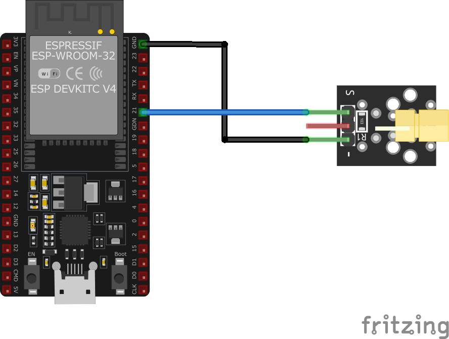 Подключение KY-008 к ESP32