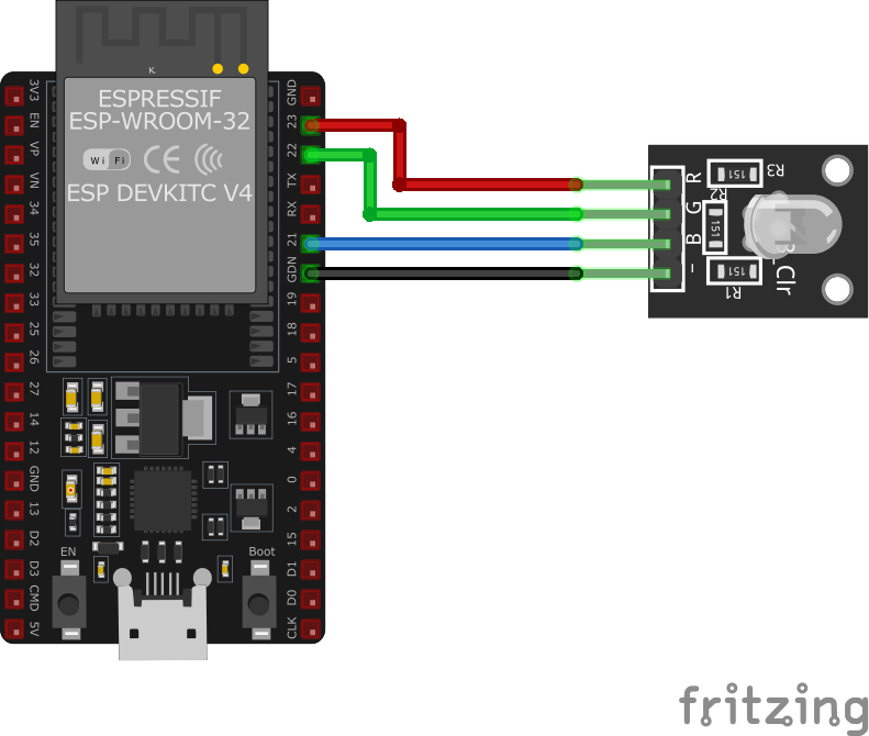 Подключение KY-016 к ESP32