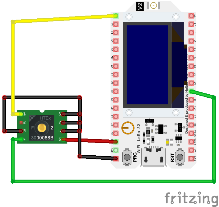 Схема подключения HTE501 к ESP32