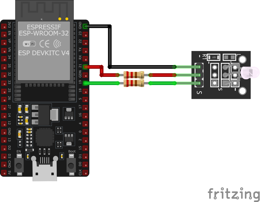 Подключение KY-011 к ESP32