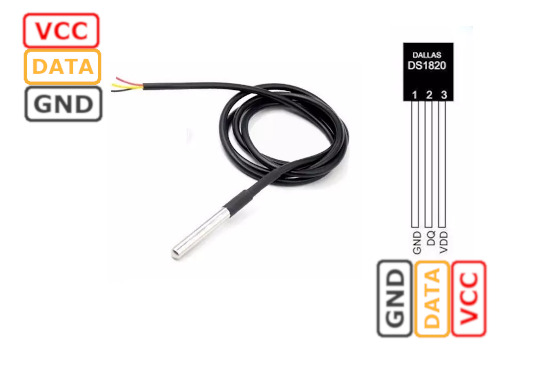 Распиновка DS18B20